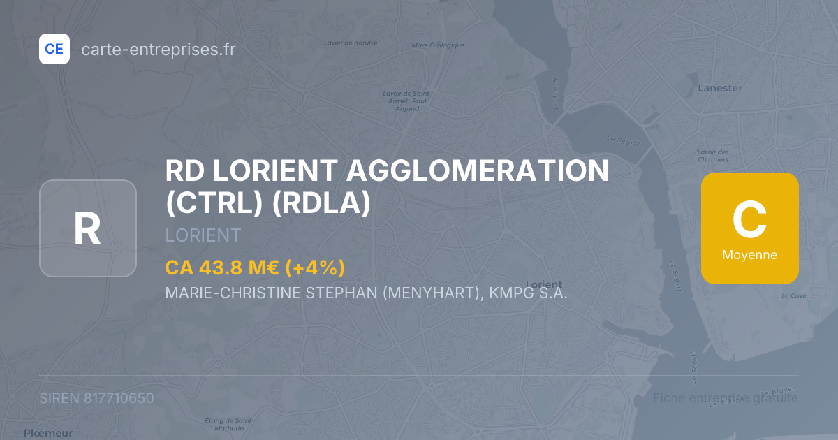 RD LORIENT AGGLOMERATION (CTRL) (RDLA) — 817710650 — fiche entreprise