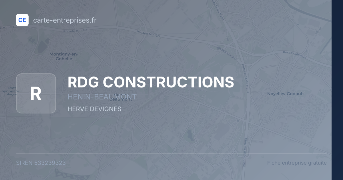 RDG CONSTRUCTIONS — 533239323 — fiche entreprise