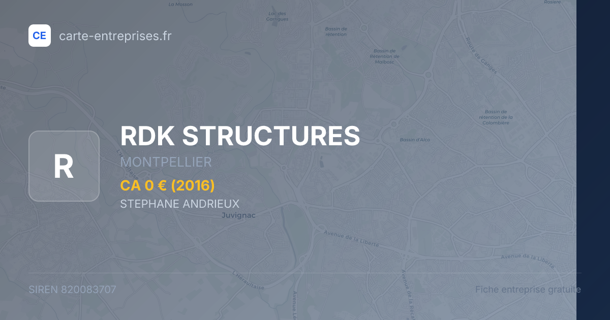 RDK STRUCTURES — 820083707 — fiche entreprise