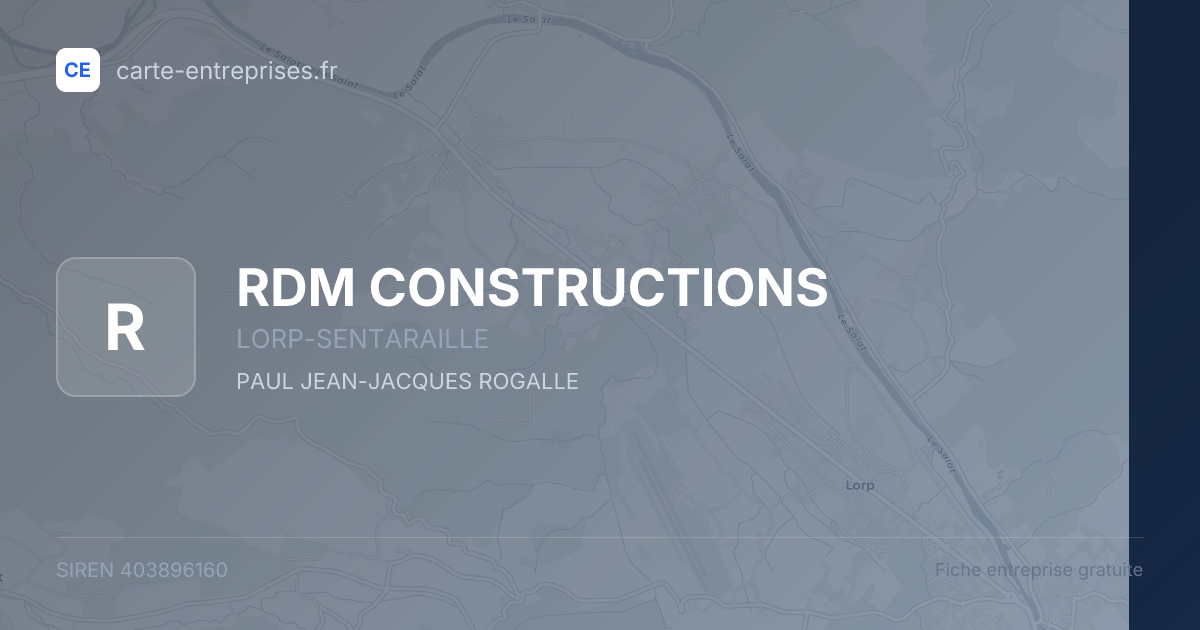RDM CONSTRUCTIONS — 403896160 — fiche entreprise