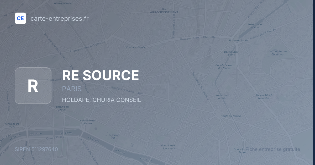 RE SOURCE — 511297640 — fiche entreprise