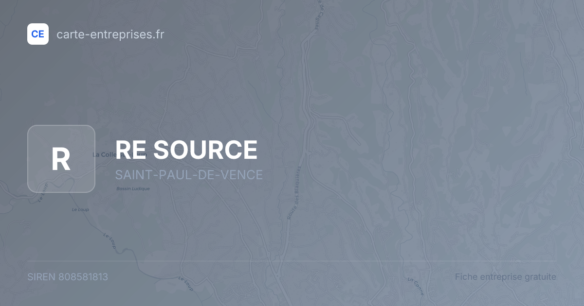 RE SOURCE — 808581813 — fiche entreprise