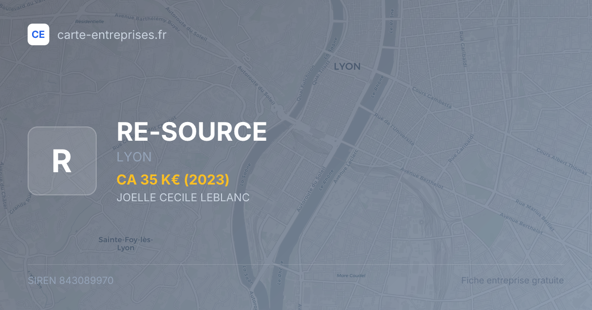 RE-SOURCE — 843089970 — fiche entreprise