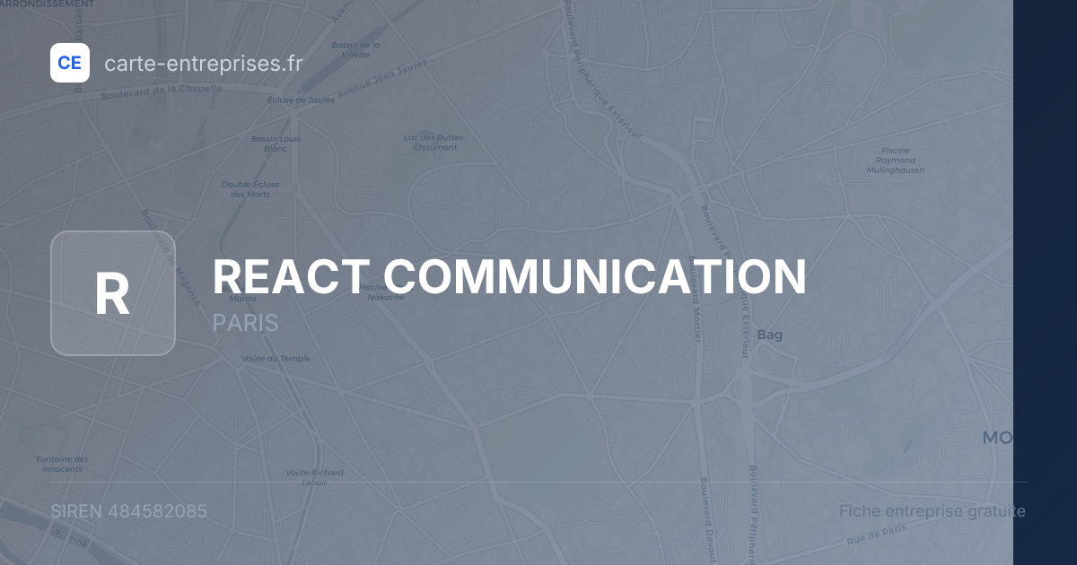 REACT COMMUNICATION — 484582085 — fiche entreprise