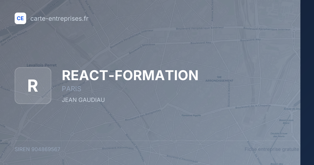 REACT-FORMATION — 904869567 — fiche entreprise