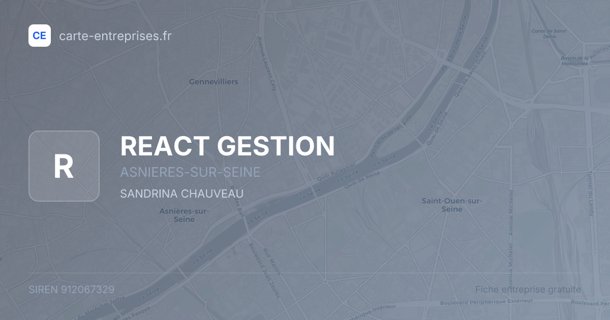 REACT GESTION — 912067329 — fiche entreprise