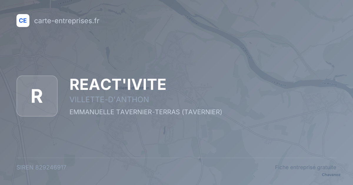REACT'IVITE — 829246917 — fiche entreprise
