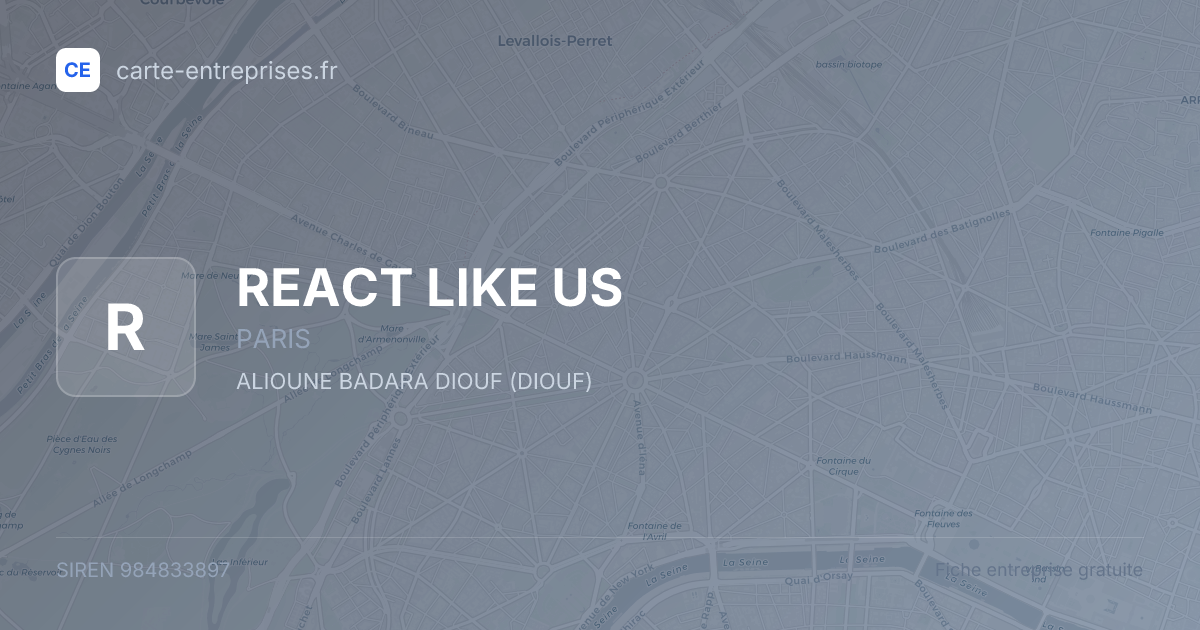 REACT LIKE US — 984833897 — fiche entreprise