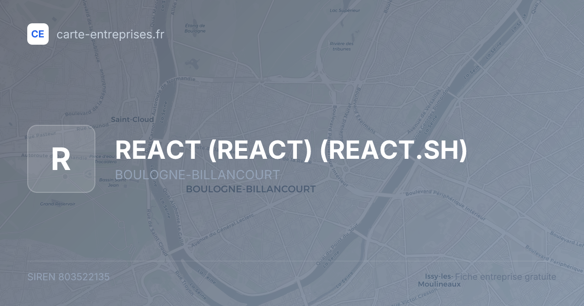REACT (REACT) (REACT.SH) — 803522135 — fiche entreprise