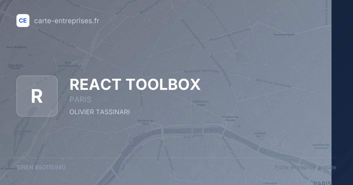 REACT TOOLBOX — 850115940 — fiche entreprise