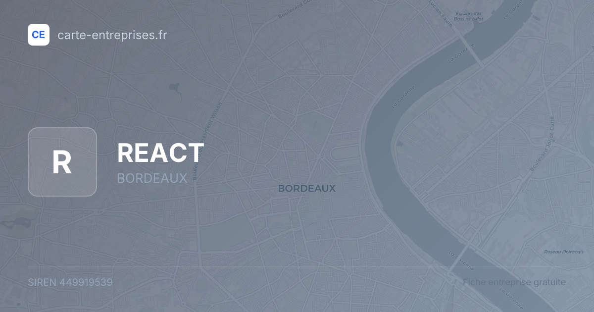 REACT — 449919539 — fiche entreprise