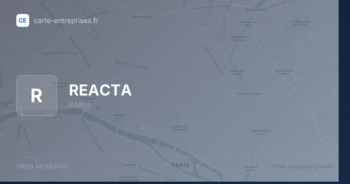 REACTA — 487483430 — fiche entreprise