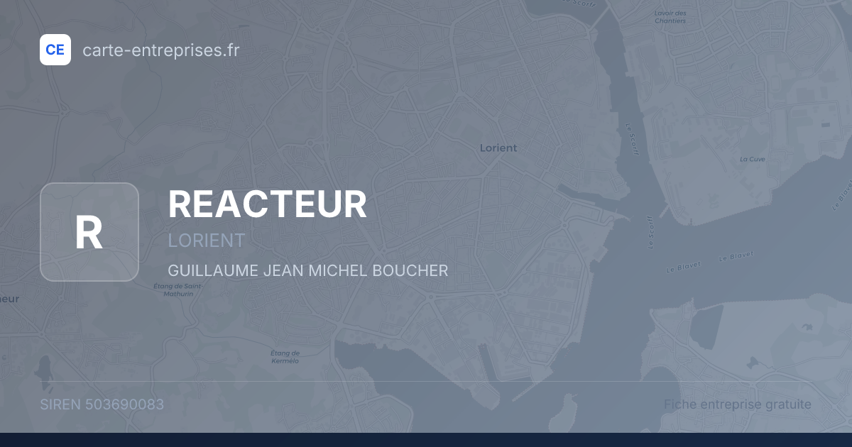 REACTEUR — 503690083 — fiche entreprise
