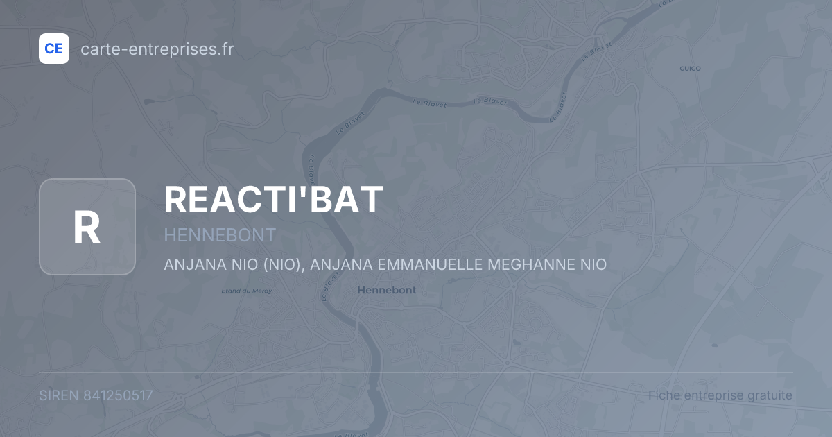 REACTI'BAT — 841250517 — fiche entreprise