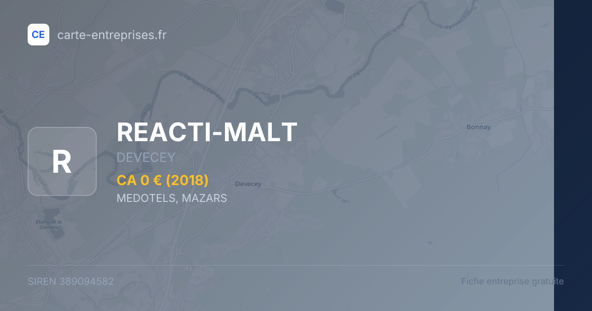 REACTI-MALT — 389094582 — fiche entreprise