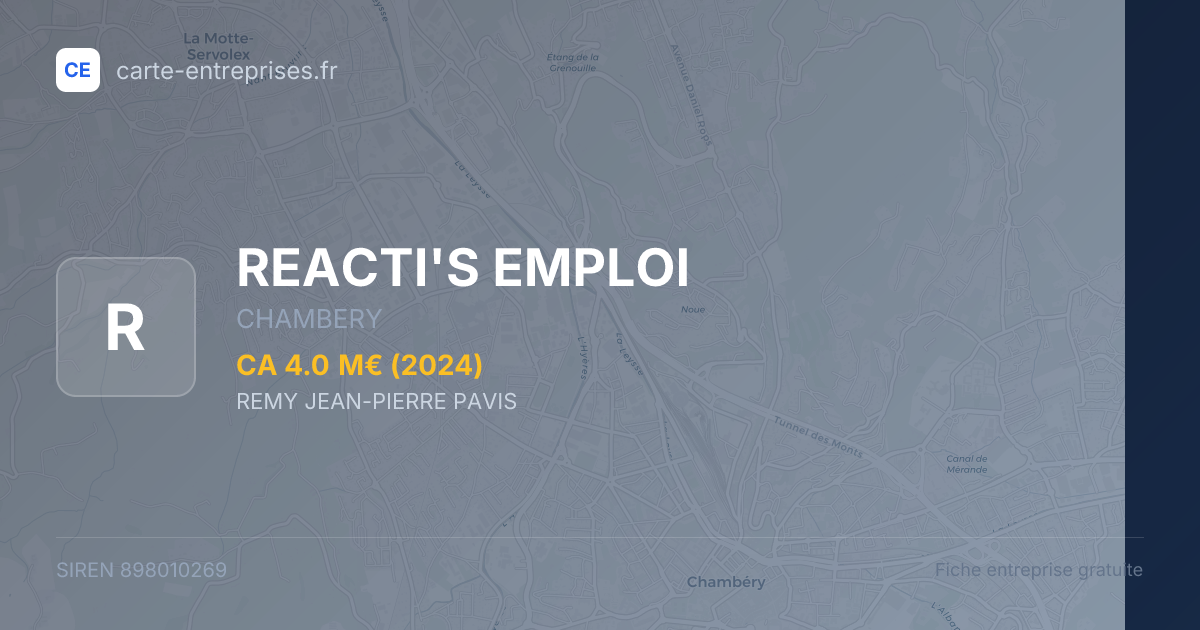 REACTI'S EMPLOI — 898010269 — fiche entreprise