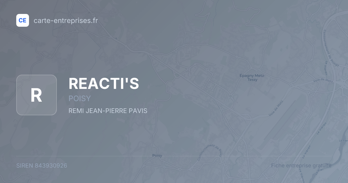 REACTI'S — 843930926 — fiche entreprise
