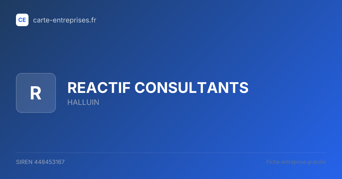 REACTIF CONSULTANTS — 448453167 — fiche entreprise