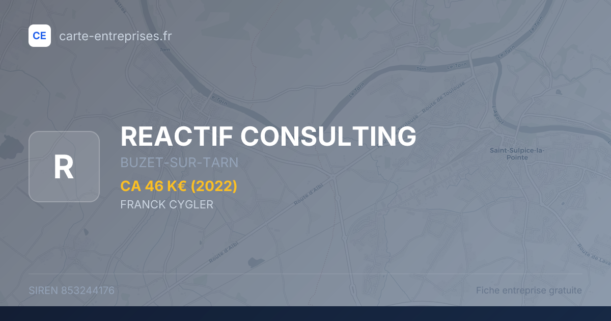 REACTIF CONSULTING — 853244176 — fiche entreprise