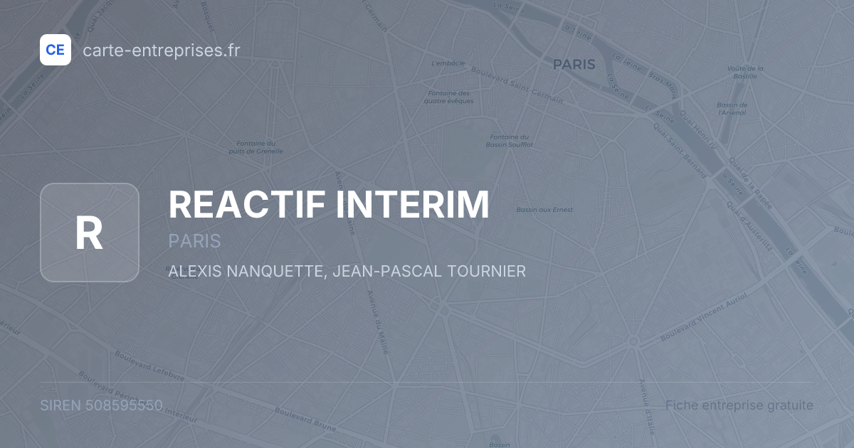 REACTIF INTERIM — 508595550 — fiche entreprise