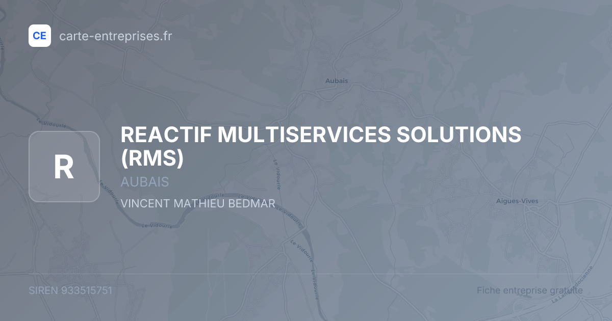 REACTIF MULTISERVICES SOLUTIONS (RMS) — 933515751 — fiche entreprise