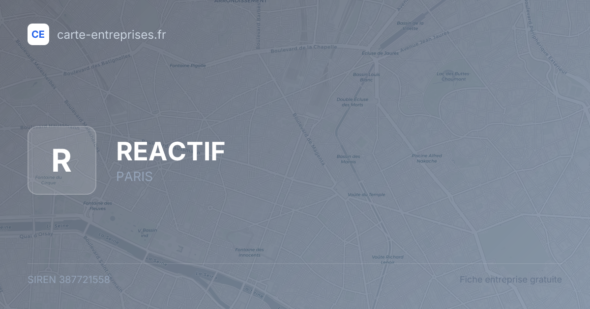 REACTIF — 387721558 — fiche entreprise