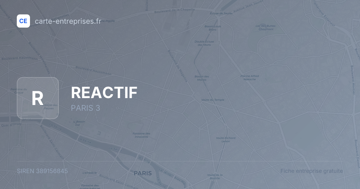 REACTIF — 389156845 — fiche entreprise