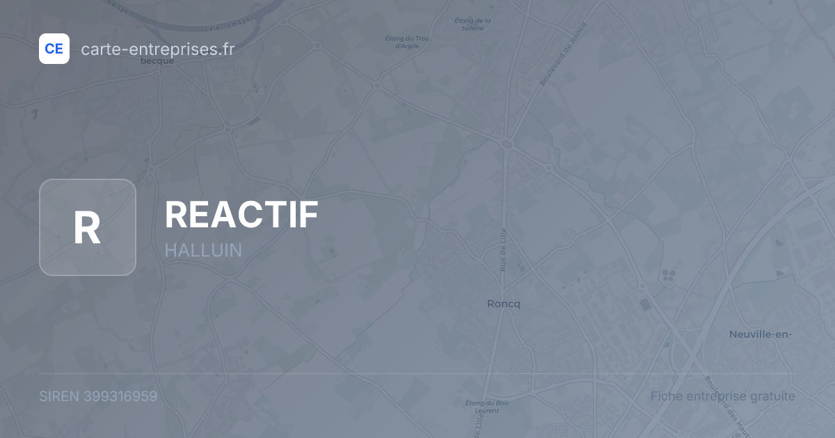 REACTIF — 399316959 — fiche entreprise