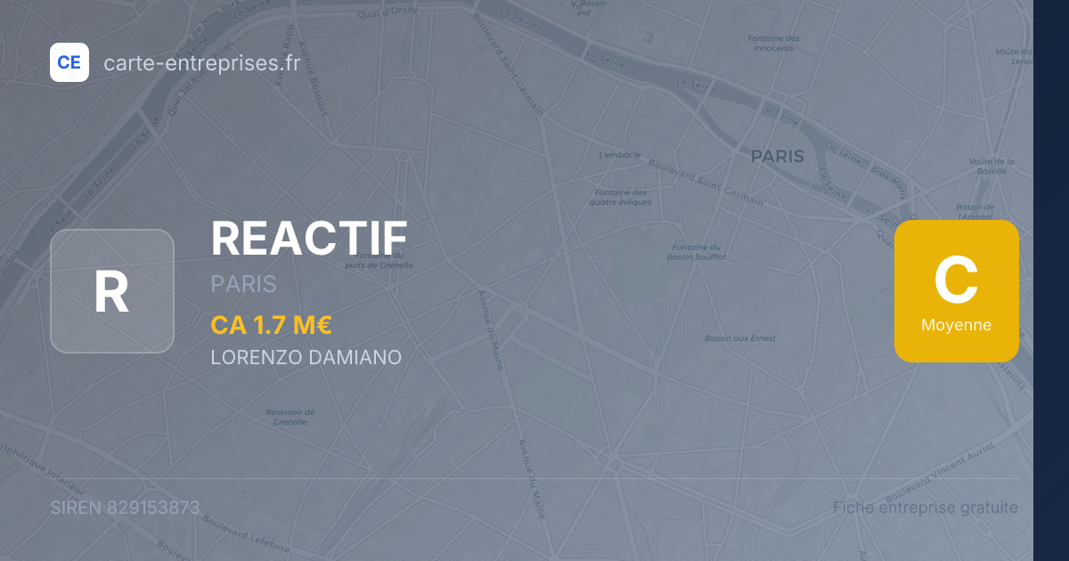 REACTIF — 829153873 — fiche entreprise