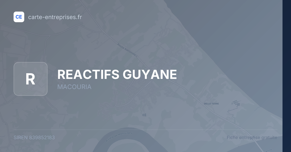 REACTIFS GUYANE — 839852183 — fiche entreprise