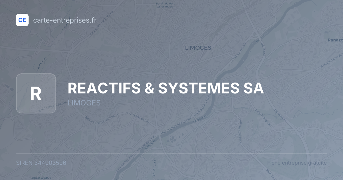 REACTIFS & SYSTEMES SA — 344903596 — fiche entreprise
