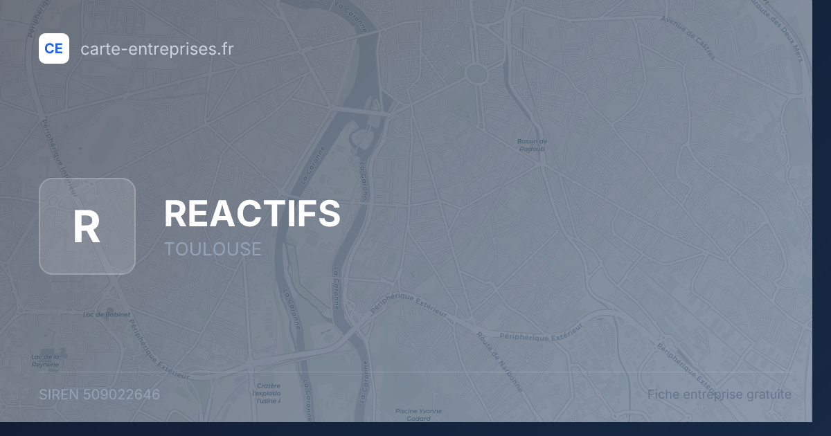 REACTIFS — 509022646 — fiche entreprise