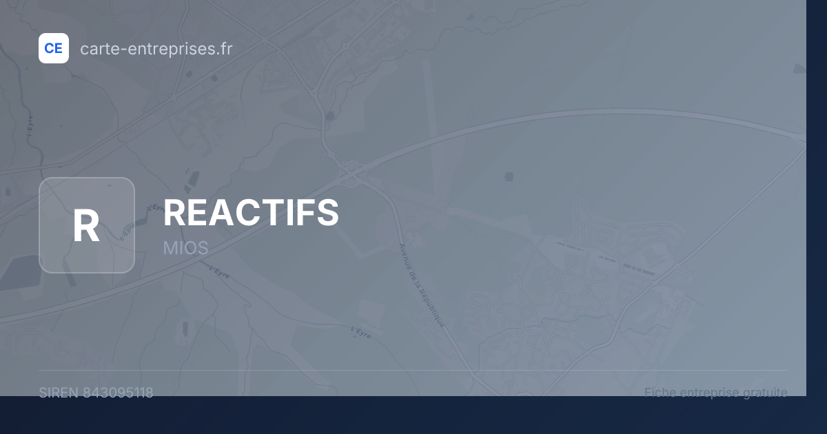 REACTIFS — 843095118 — fiche entreprise