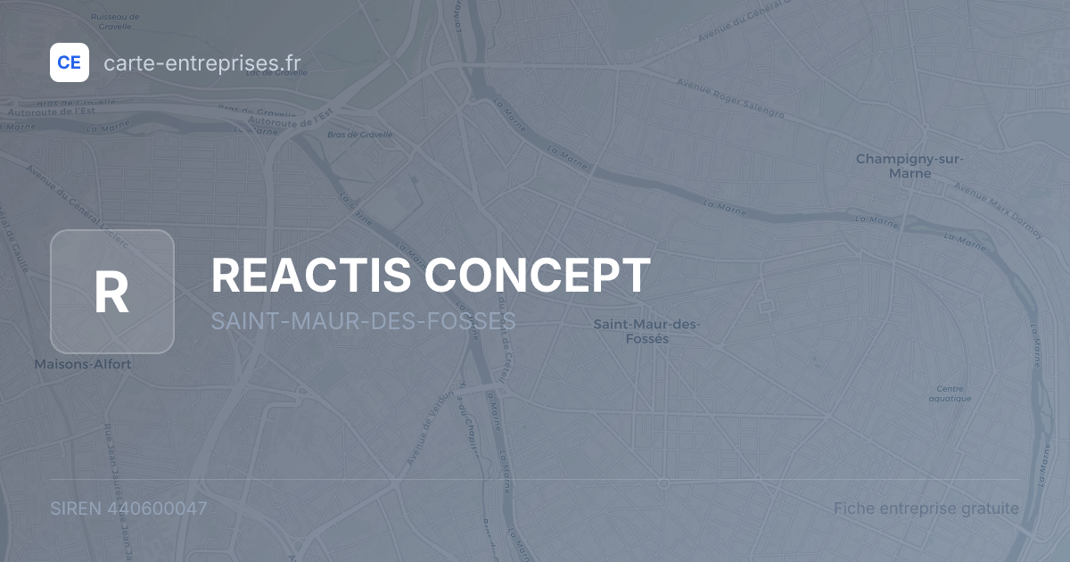 REACTIS CONCEPT — 440600047 — fiche entreprise