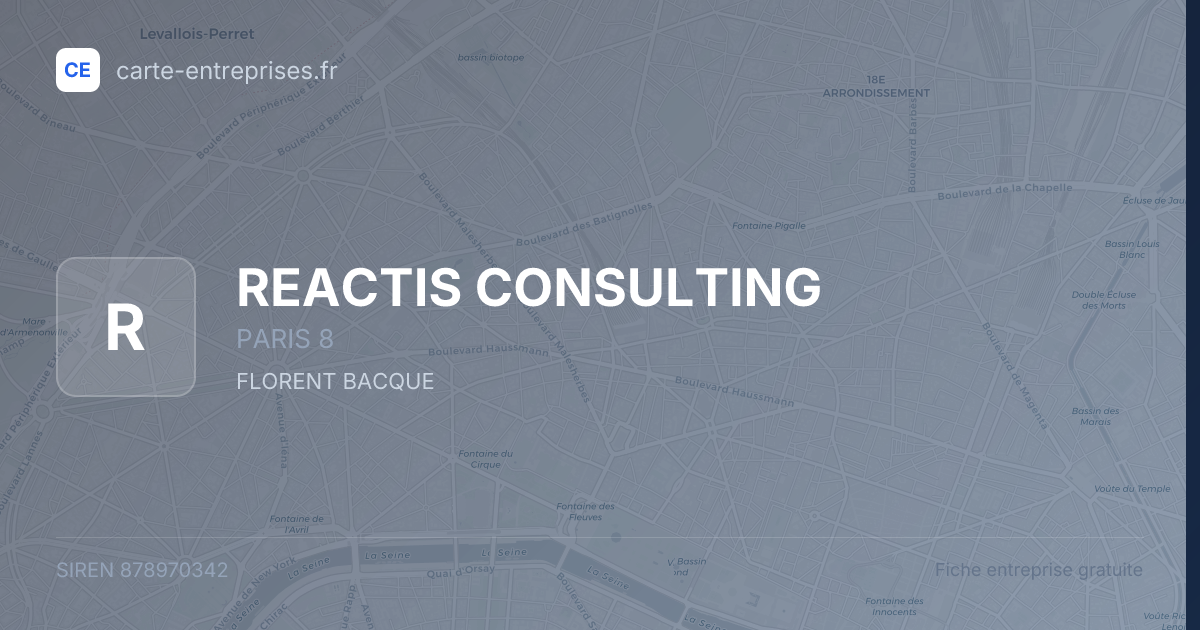 REACTIS CONSULTING — 878970342 — fiche entreprise
