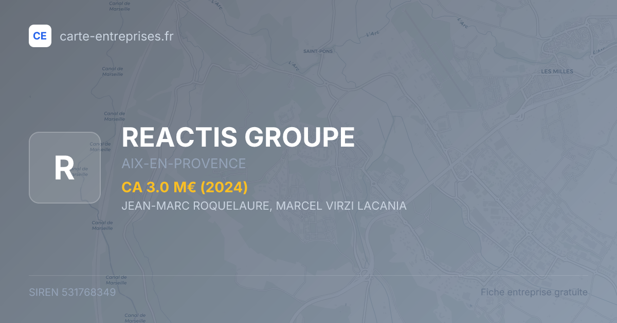 REACTIS GROUPE — 531768349 — fiche entreprise
