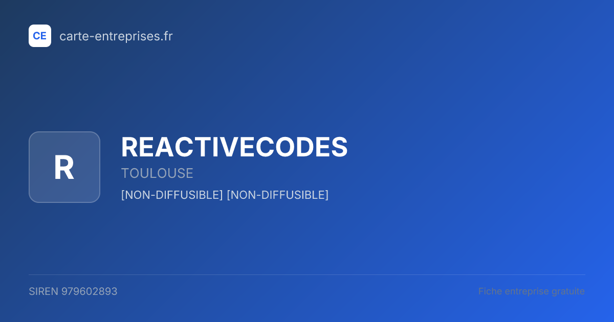 REACTIVECODES — 979602893 — fiche entreprise