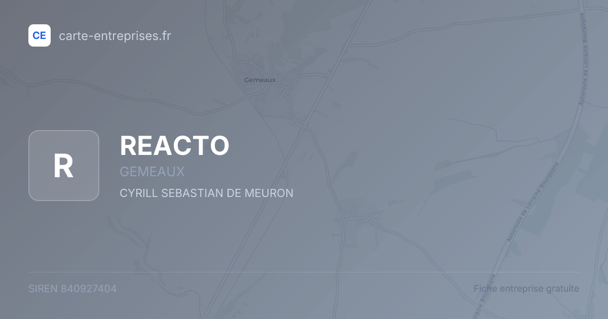 REACTO — 840927404 — fiche entreprise