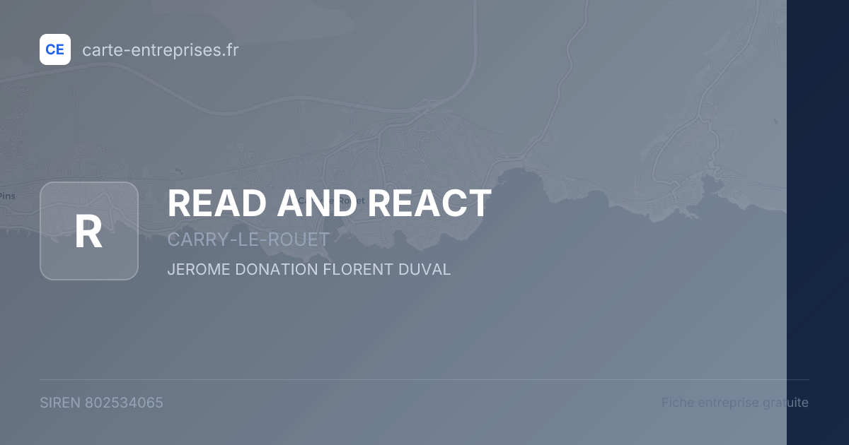 READ AND REACT — 802534065 — fiche entreprise