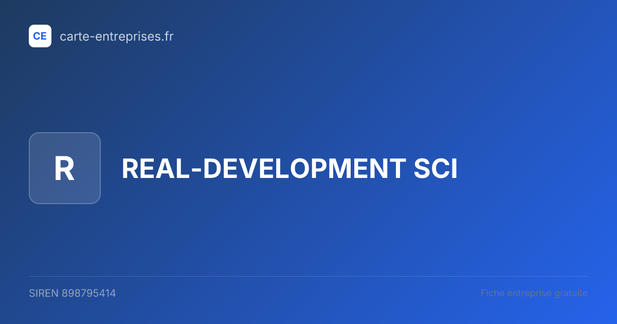 REAL-DEVELOPMENT SCI — 898795414 — fiche entreprise