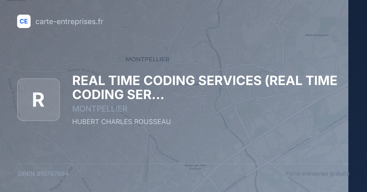 REAL TIME CODING SERVICES (REAL TIME CODING SERVICES) (RTCS) — 910787894 — fiche entreprise