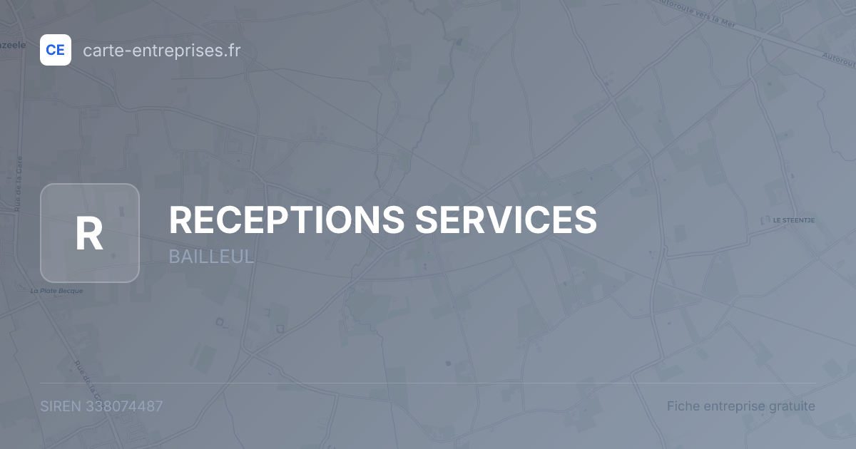 RECEPTIONS SERVICES — 338074487 — fiche entreprise