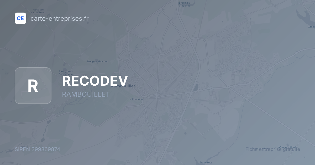 RECODEV — 399869874 — fiche entreprise