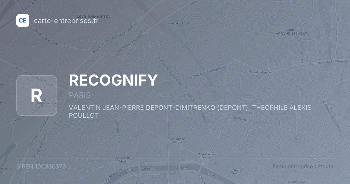 RECOGNIFY — 100336379 — fiche entreprise