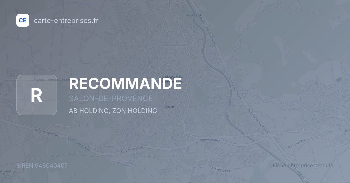 RECOMMANDE — 948040407 — fiche entreprise