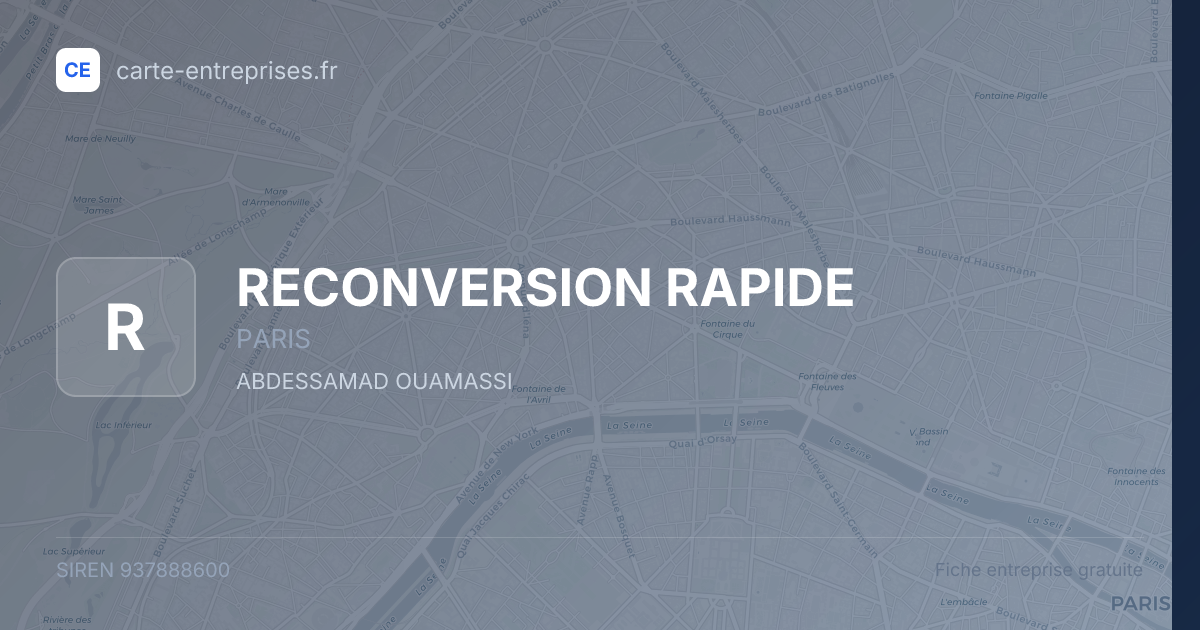 RECONVERSION RAPIDE — 937888600 — fiche entreprise
