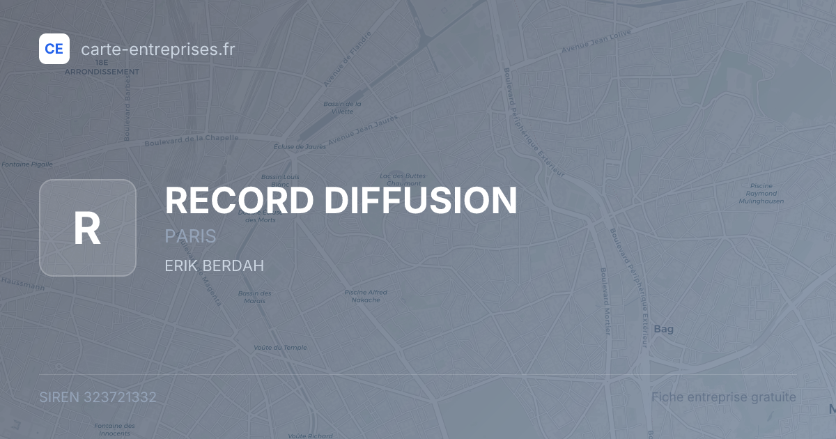 RECORD DIFFUSION — 323721332 — fiche entreprise