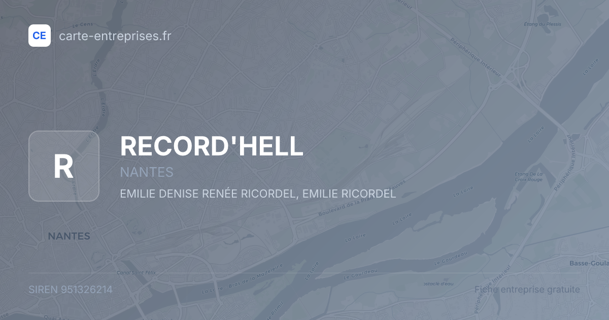 RECORD'HELL — 951326214 — fiche entreprise