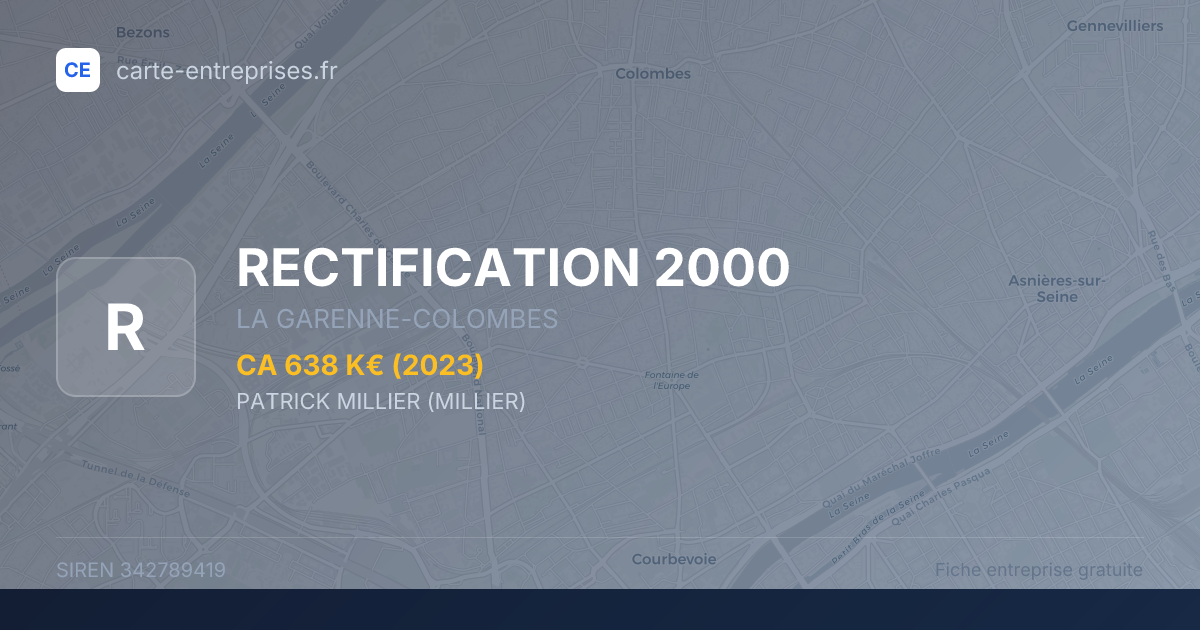 RECTIFICATION 2000 — 342789419 — fiche entreprise