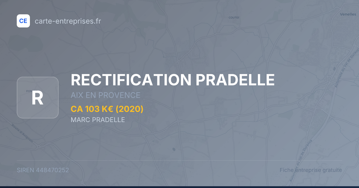 RECTIFICATION PRADELLE — 448470252 — fiche entreprise